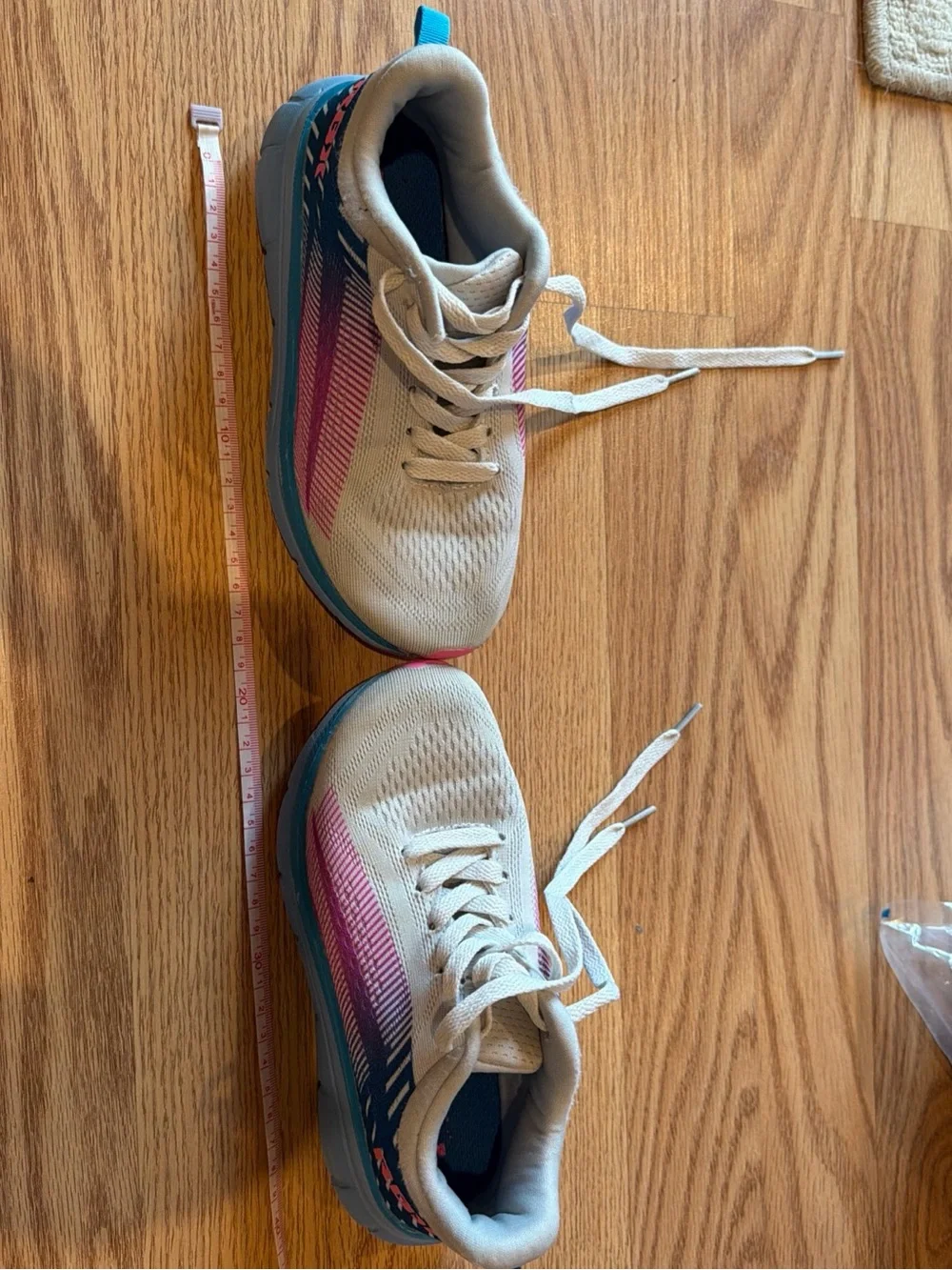 RBX Girls Athletic Sneakers - Light Gray with Blue & Pink Accents size 1